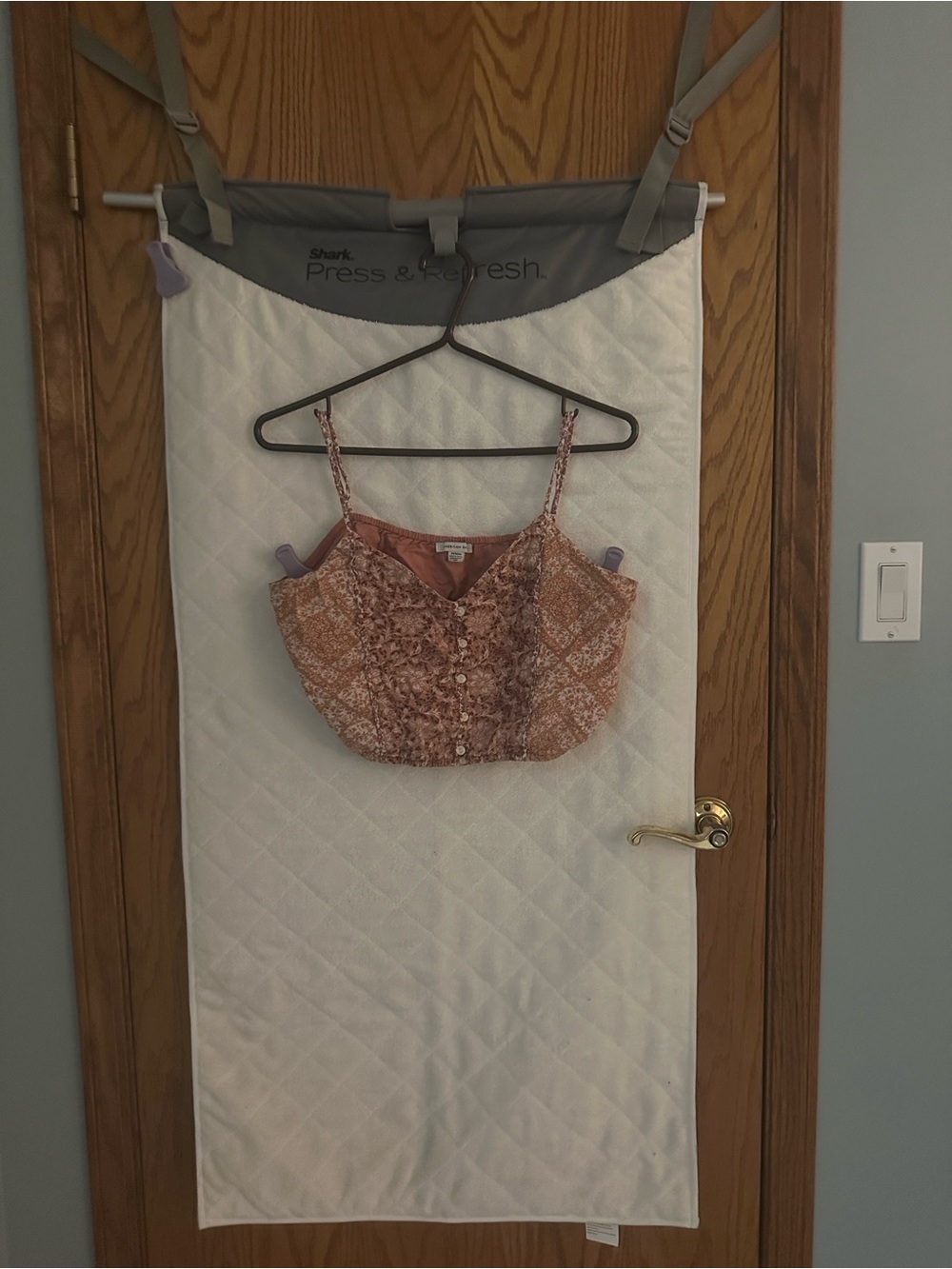 American Eagle Outfitters Pink Brown Floral Button-Front Cropped Cami Top